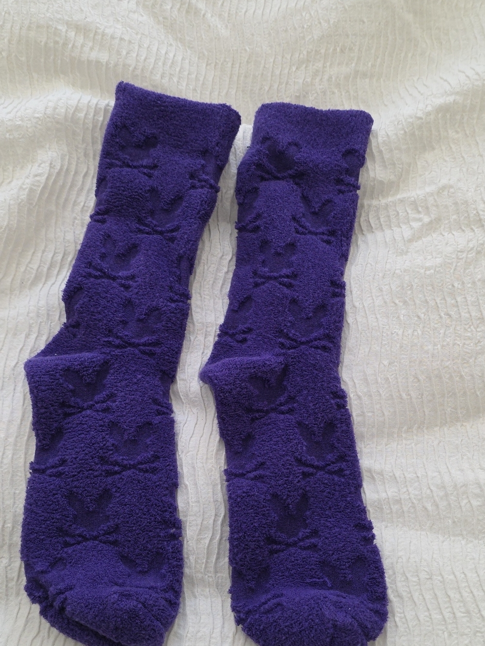 Psycho Bunny Purple Plush Crew Socks